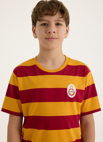 House of Clubs - Galatasaray Çizgili Retro Büyük Çocuk T-shirt