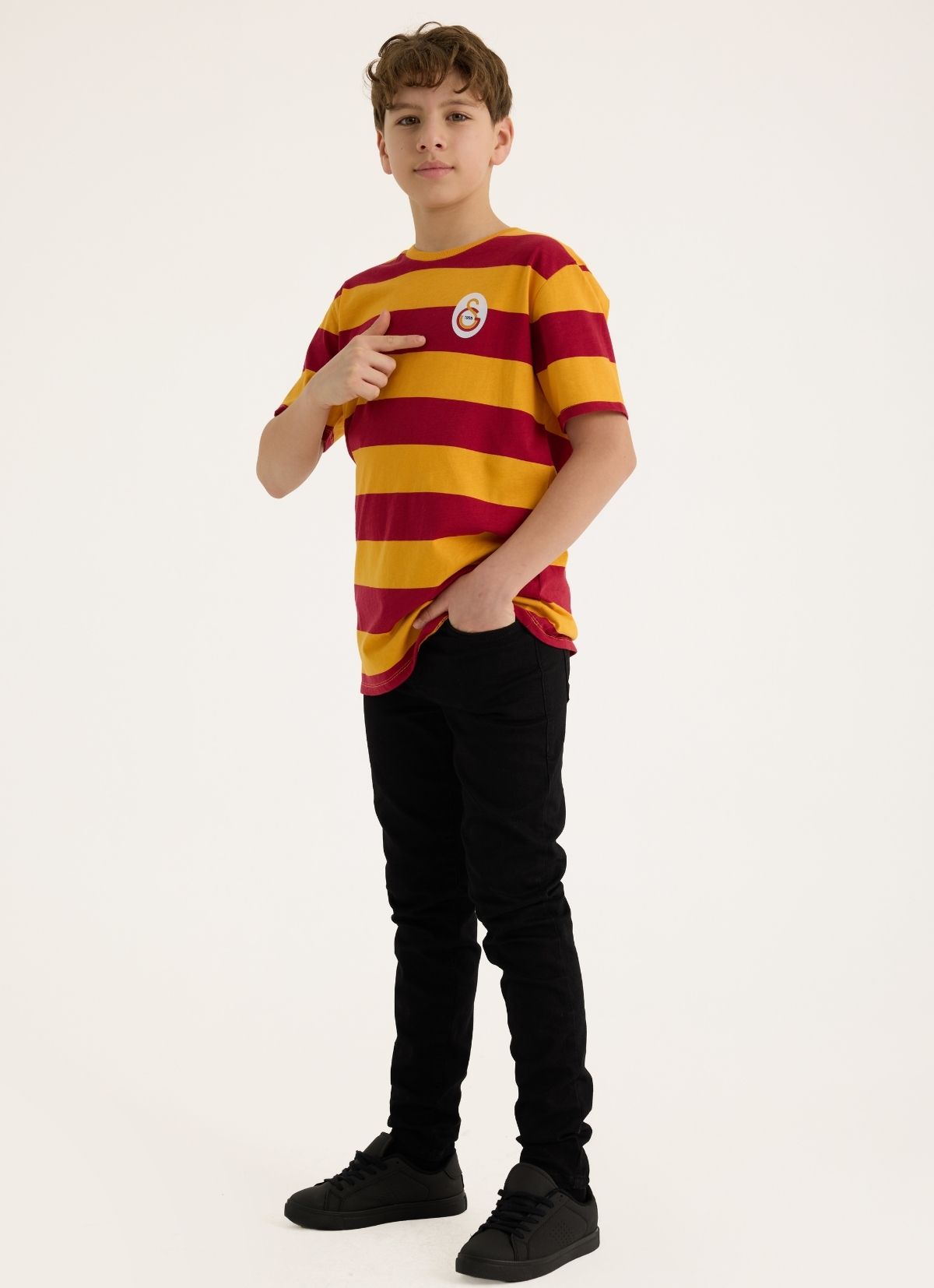 House of Clubs - Galatasaray Çizgili Retro Büyük Çocuk T-shirt